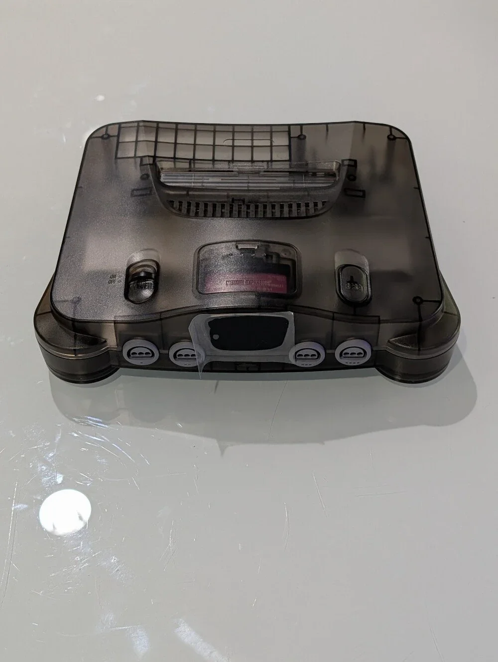 Transparent Gray Nintendo 64 N64 Videogame Console (NUS-001) with Jumper Pak